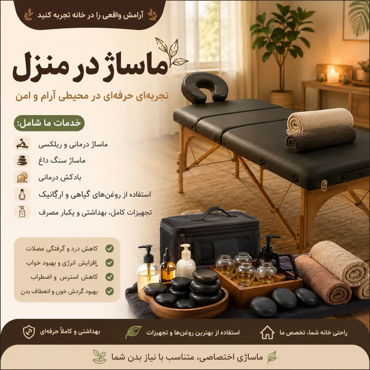 ماساژ در کرج | خدمات حرفهای ماساژ در منزل کرج با تجهیزات کامل