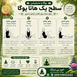 آموزش سطح یک هاتا یوگا | حرکات جانو نامان، جانو چاکرا، تیتالی و شرونی چاکرا در کرج